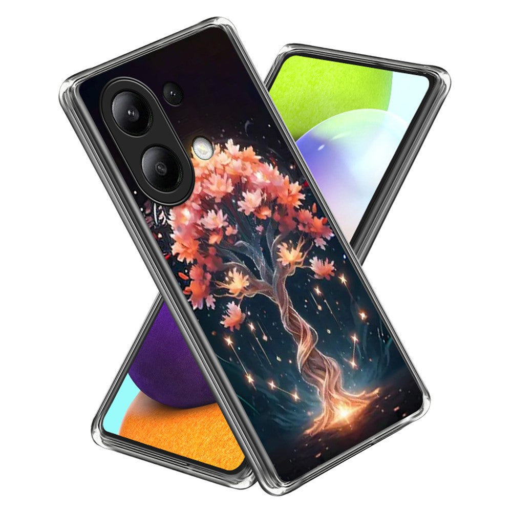 For Xiaomi Redmi Note 13 4G Case IMD Pattern Printed Shockproof TPU Phone Cover