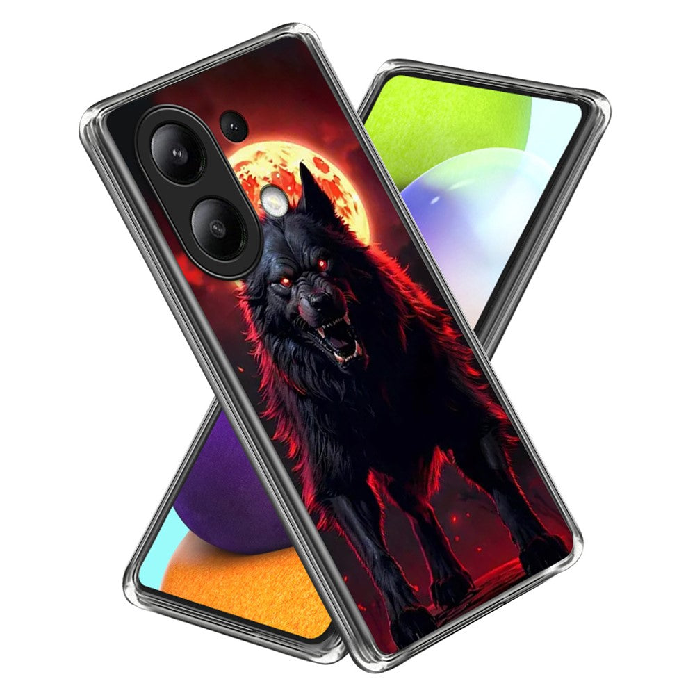 For Xiaomi Redmi Note 13 4G Case IMD Pattern Printed Shockproof TPU Phone Cover