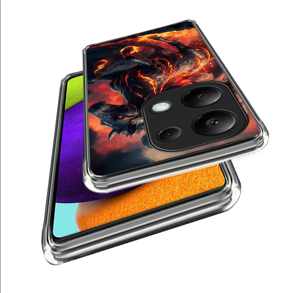 For Xiaomi Redmi Note 13 Pro 4G Case IMD Pattern Printed Shockproof TPU Phone Cover