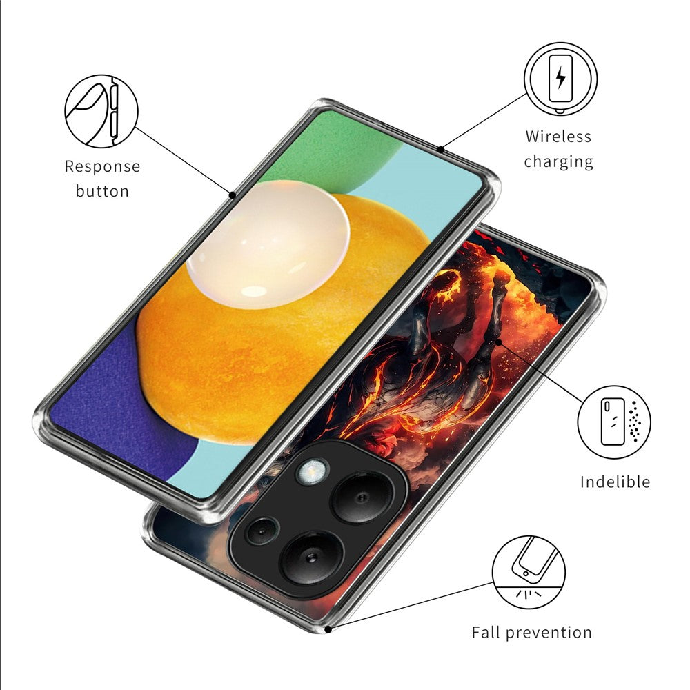 For Xiaomi Redmi Note 13 Pro 4G Case IMD Pattern Printed Shockproof TPU Phone Cover