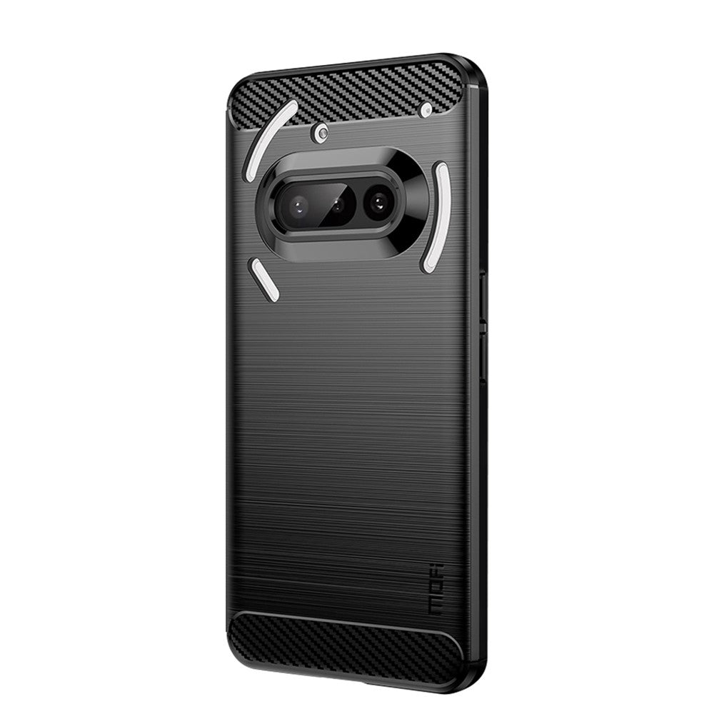 MOFI For Nothing Phone (3a) Back Cover  Brushed Texture Carbon Fiber Soft TPU Case