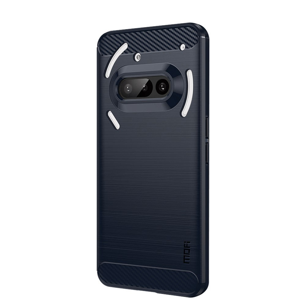 MOFI For Nothing Phone (3a) Back Cover  Brushed Texture Carbon Fiber Soft TPU Case