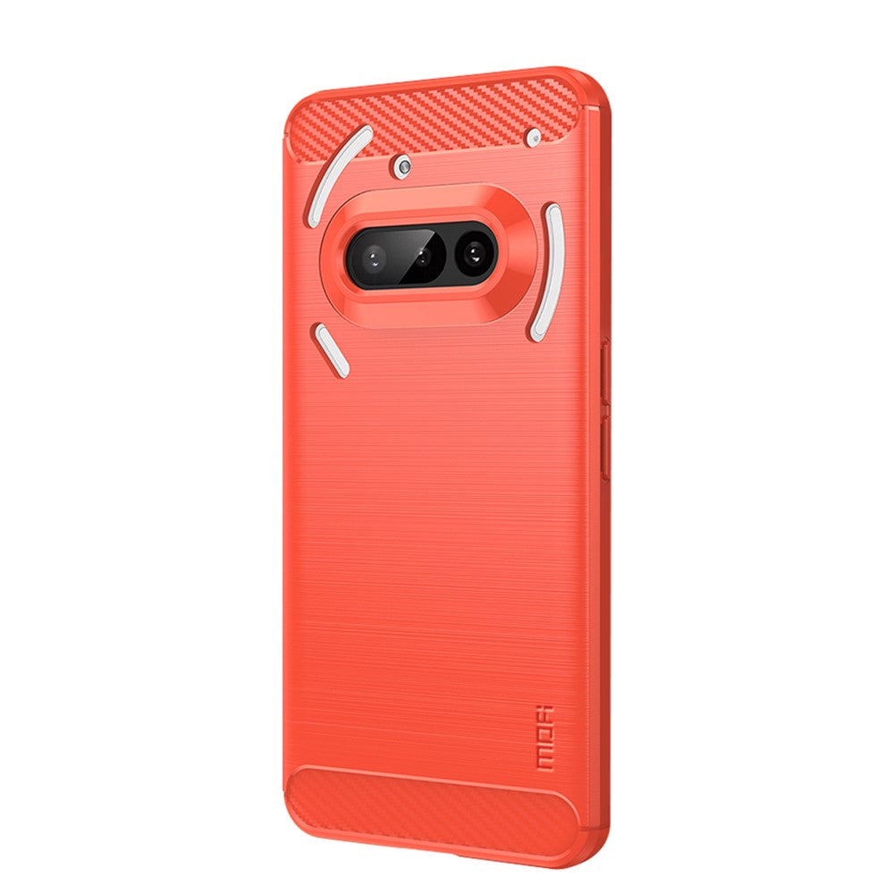 MOFI For Nothing Phone (3a) Back Cover  Brushed Texture Carbon Fiber Soft TPU Case