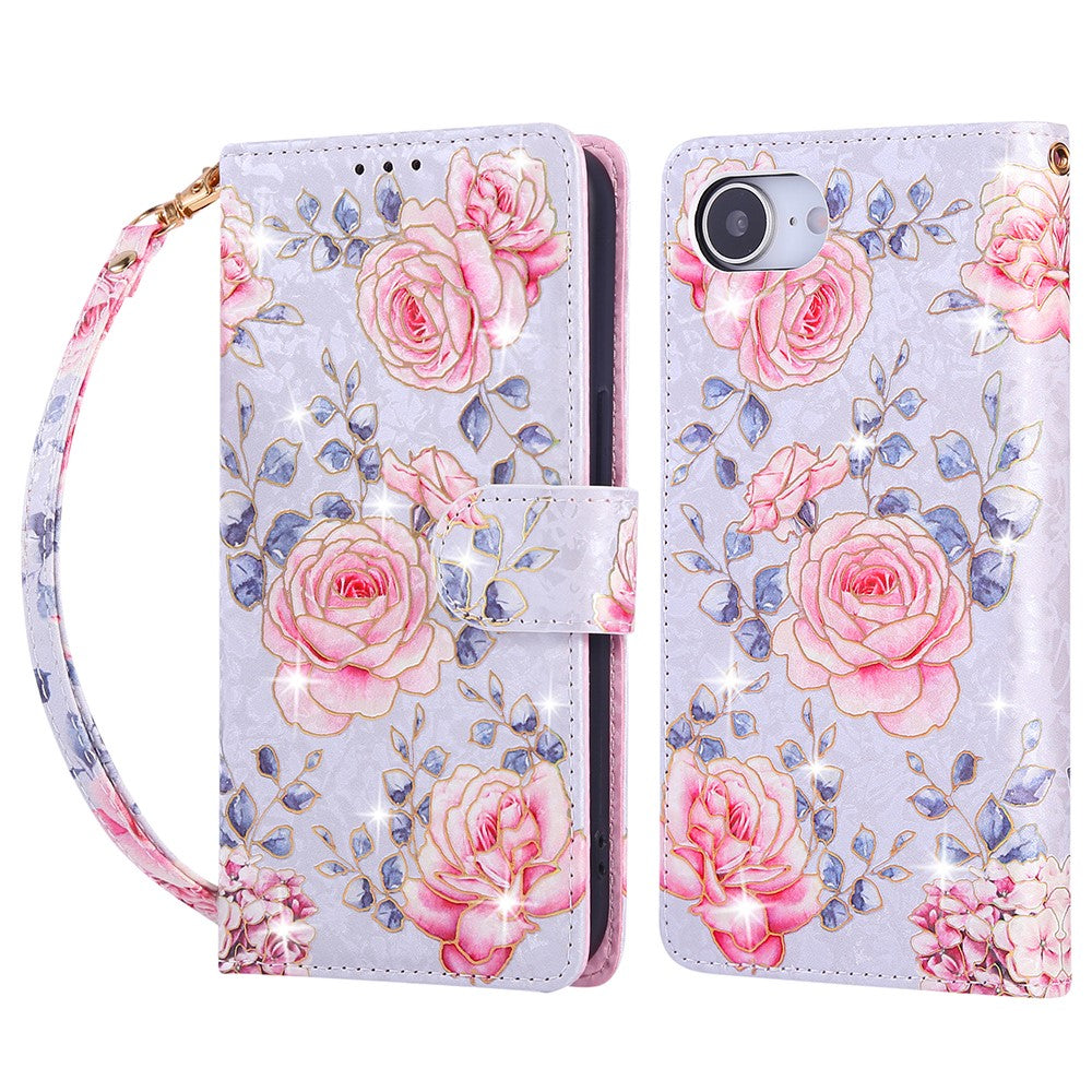 For iPhone 17e / 16e Case RFID Blocking Flower Leather Phone Cover