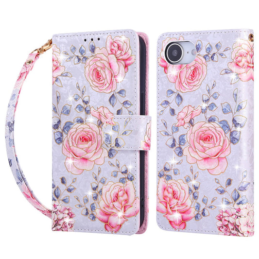 For iPhone 17e / 16e Case RFID Blocking Flower Leather Phone Cover