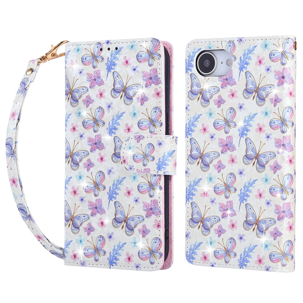 For iPhone 17e / 16e Case RFID Blocking Flower Leather Phone Cover