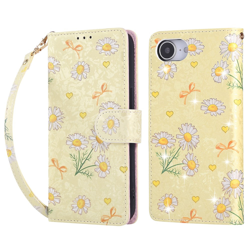 For iPhone 17e / 16e Case RFID Blocking Flower Leather Phone Cover