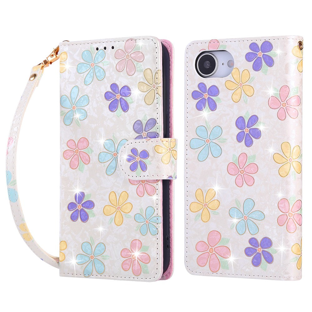 For iPhone 17e / 16e Case RFID Blocking Flower Leather Phone Cover