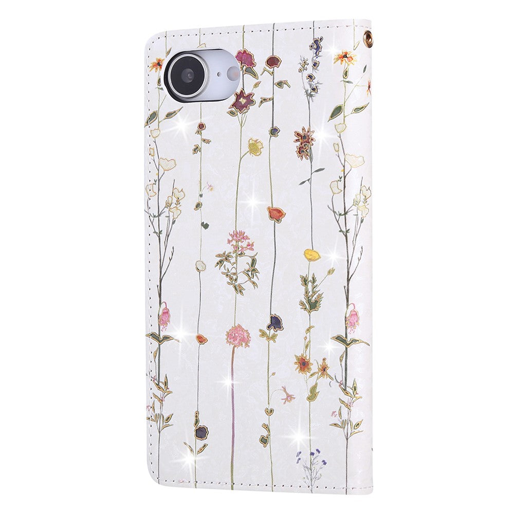 For iPhone 17e / 16e Case RFID Blocking Flower Leather Phone Cover
