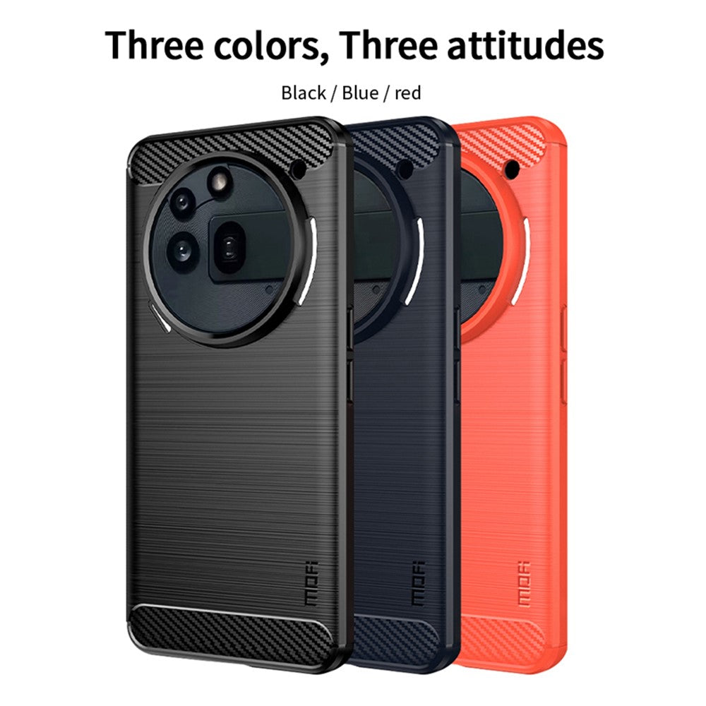MOFI For Nothing Phone (3a) Pro Back Cover  Brushed Texture Carbon Fiber Soft TPU Case