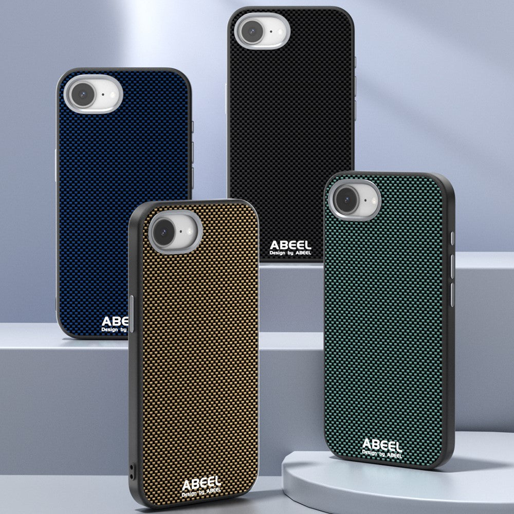 ABEEL For iPhone 17e / 16e Case Hidden Magnetic Printed PC TPU Aluminum Alloy Leather Phone Cover