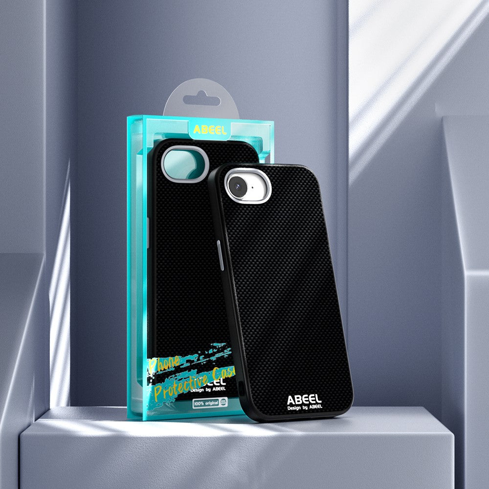 ABEEL For iPhone 17e / 16e Case Hidden Magnetic Printed PC TPU Aluminum Alloy Leather Phone Cover