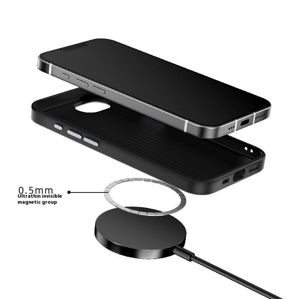 ABEEL For iPhone 17e / 16e Case Hidden Magnetic Printed PC TPU Aluminum Alloy Leather Phone Cover