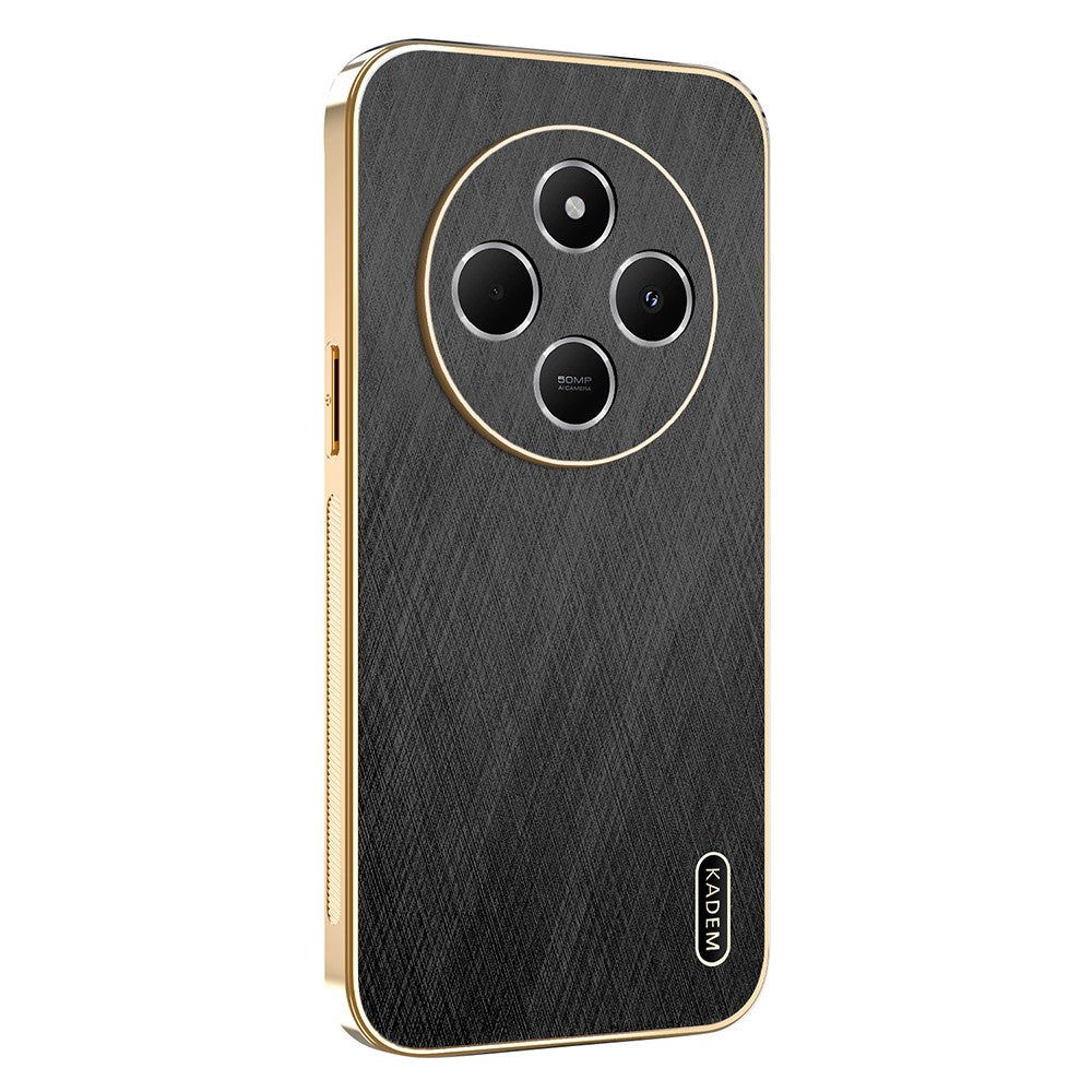 KADEM Phone Case For Xiaomi Redmi 14C 4G / 14R 5G / A4 5G / Poco C75 4G Electroplating Silk Texture PU + TPU Back Cover