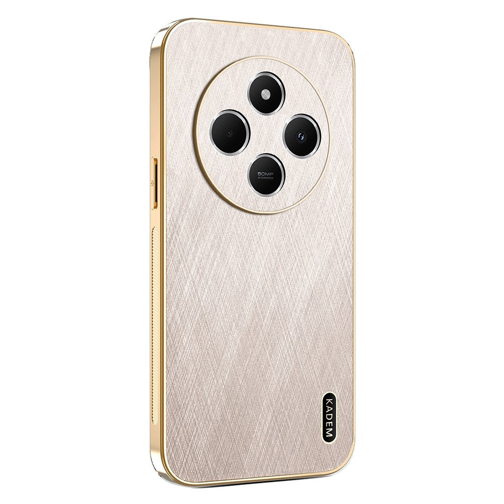 KADEM Phone Case For Xiaomi Redmi 14C 4G / 14R 5G / A4 5G / Poco C75 4G Electroplating Silk Texture PU + TPU Back Cover
