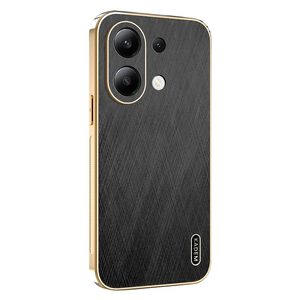 KADEM For Xiaomi Redmi Note 13 4G Case Electroplating Silk Texture PU + TPU Phone Back Cover