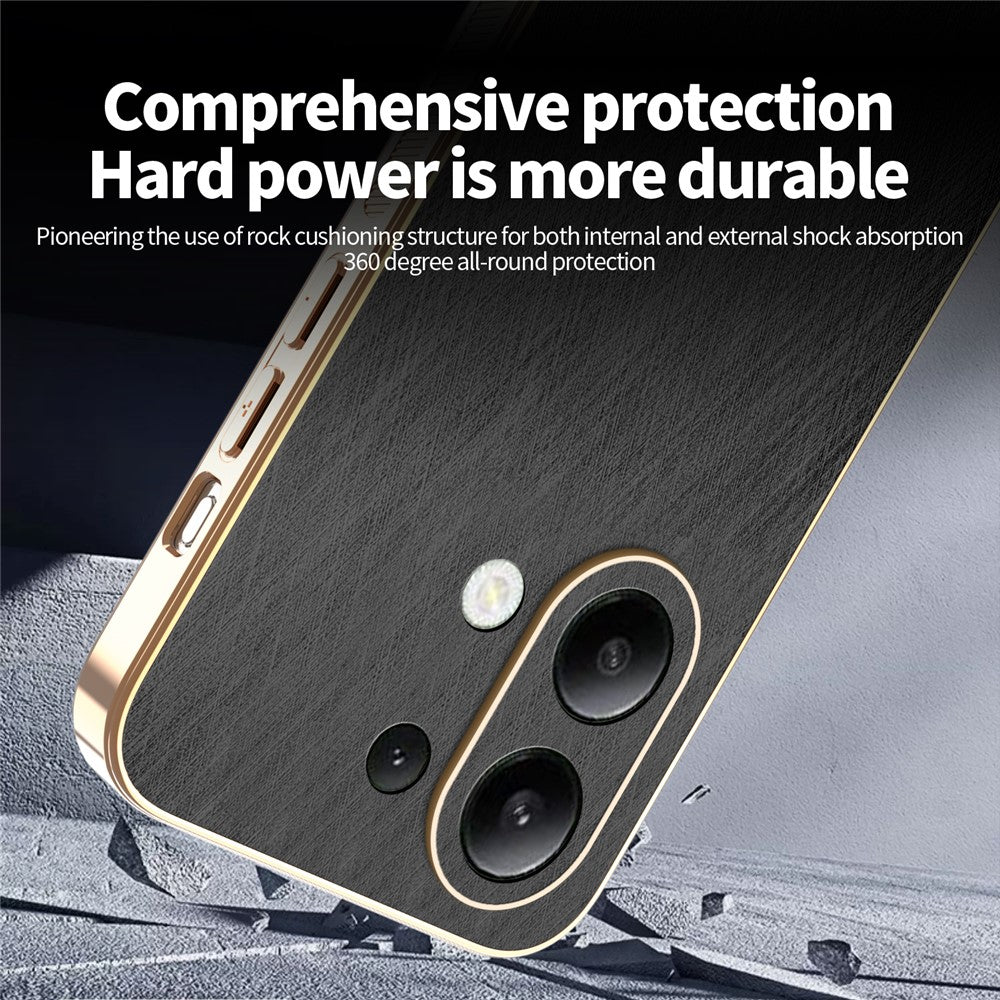 KADEM For Xiaomi Redmi Note 13 4G Case Electroplating Silk Texture PU + TPU Phone Back Cover