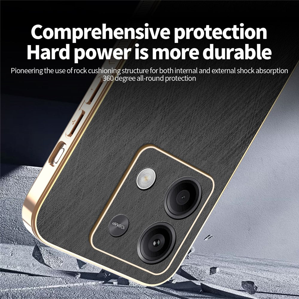 KADEM For Xiaomi Redmi Note 13 5G Case Electroplating Silk Texture PU + TPU Phone Back Cover