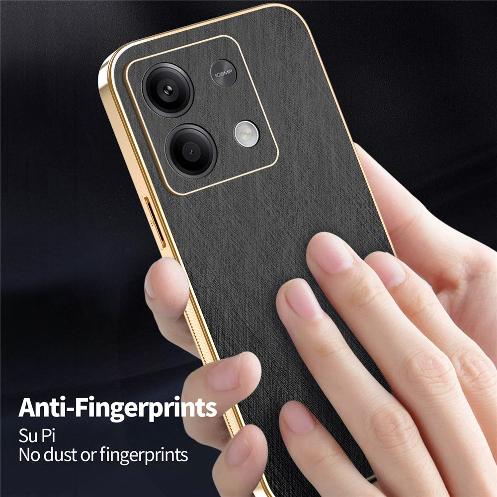 KADEM For Xiaomi Redmi Note 13 5G Case Electroplating Silk Texture PU + TPU Phone Back Cover