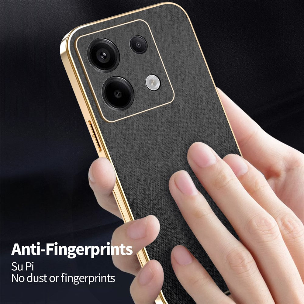 KADEM Phone Case For Xiaomi Redmi Note 13 Pro 5G / Poco X6 5G / X6 Neo 5G Electroplating Silk Texture PU + TPU Back Cover