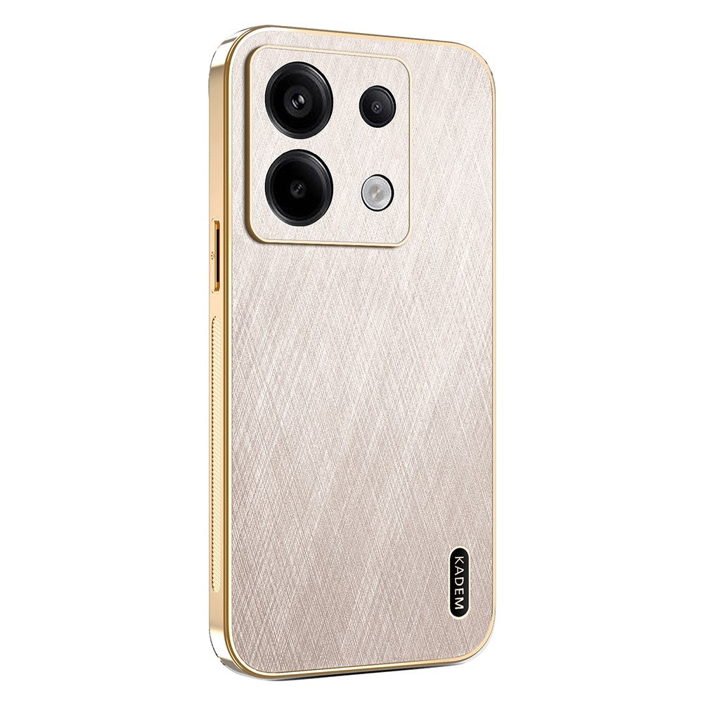 KADEM Phone Case For Xiaomi Redmi Note 13 Pro 5G / Poco X6 5G / X6 Neo 5G Electroplating Silk Texture PU + TPU Back Cover