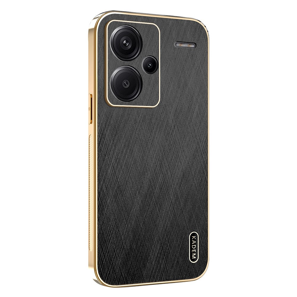 KADEM For Xiaomi Redmi Note 13 Pro+ 5G Case Electroplating Silk Texture PU + TPU Phone Back Cover