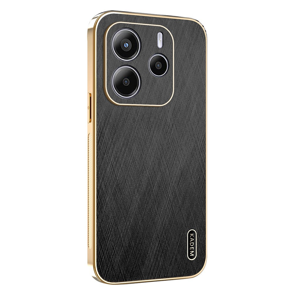 KADEM For Xiaomi Redmi Note 14 4G (164.84mm) Case Electroplating Silk Texture PU + TPU Phone Back Cover