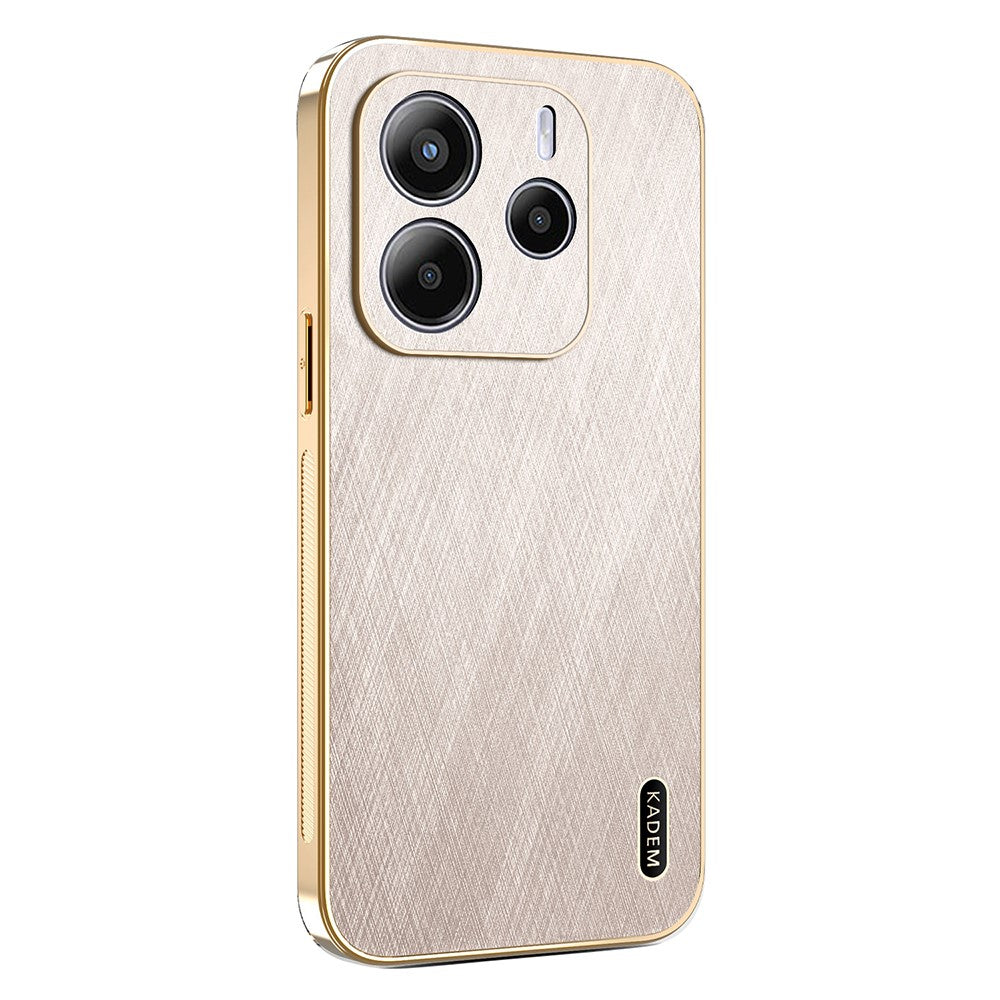 KADEM For Xiaomi Redmi Note 14 4G (164.84mm) Case Electroplating Silk Texture PU + TPU Phone Back Cover