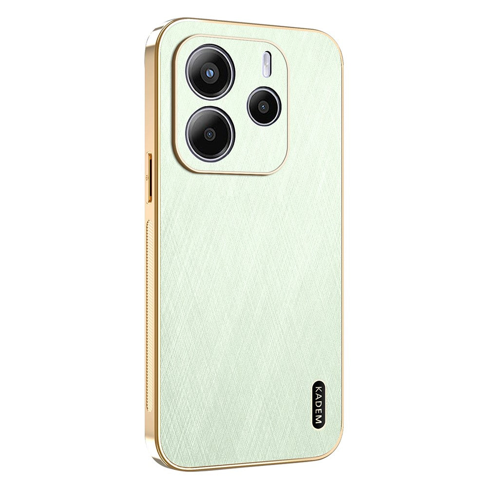 KADEM For Xiaomi Redmi Note 14 4G (164.84mm) Case Electroplating Silk Texture PU + TPU Phone Back Cover