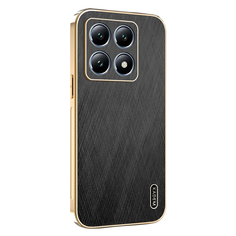 KADEM For Xiaomi 14T Pro Case Electroplating Silk Texture PU + TPU Phone Back Cover