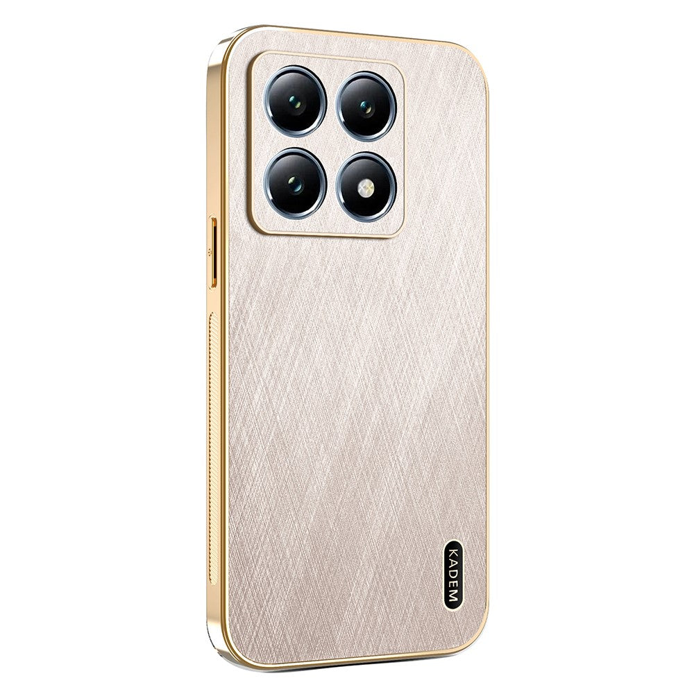KADEM For Xiaomi 14T Pro Case Electroplating Silk Texture PU + TPU Phone Back Cover