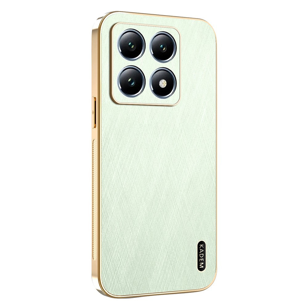 KADEM For Xiaomi 14T Pro Case Electroplating Silk Texture PU + TPU Phone Back Cover