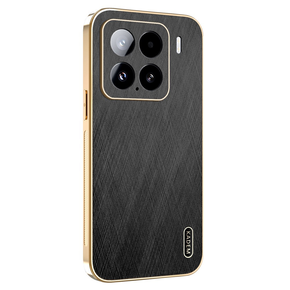KADEM For Xiaomi 15 Case Electroplating Silk Texture PU + TPU Phone Back Cover