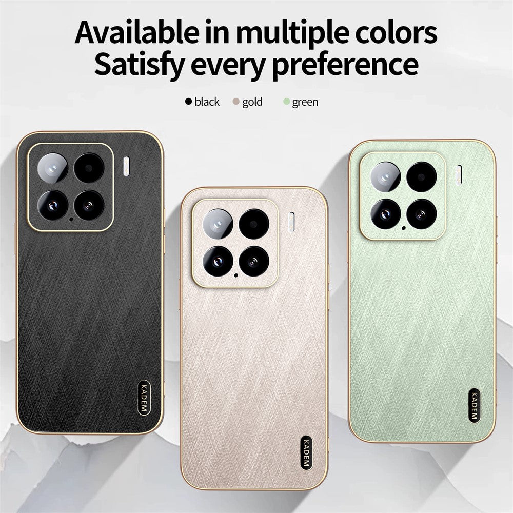 KADEM For Xiaomi 15 Case Electroplating Silk Texture PU + TPU Phone Back Cover