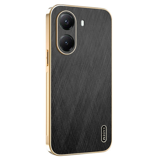KADEM For Xiaomi Poco X7 Pro 5G Case Electroplating Silk Texture PU + TPU Phone Back Cover