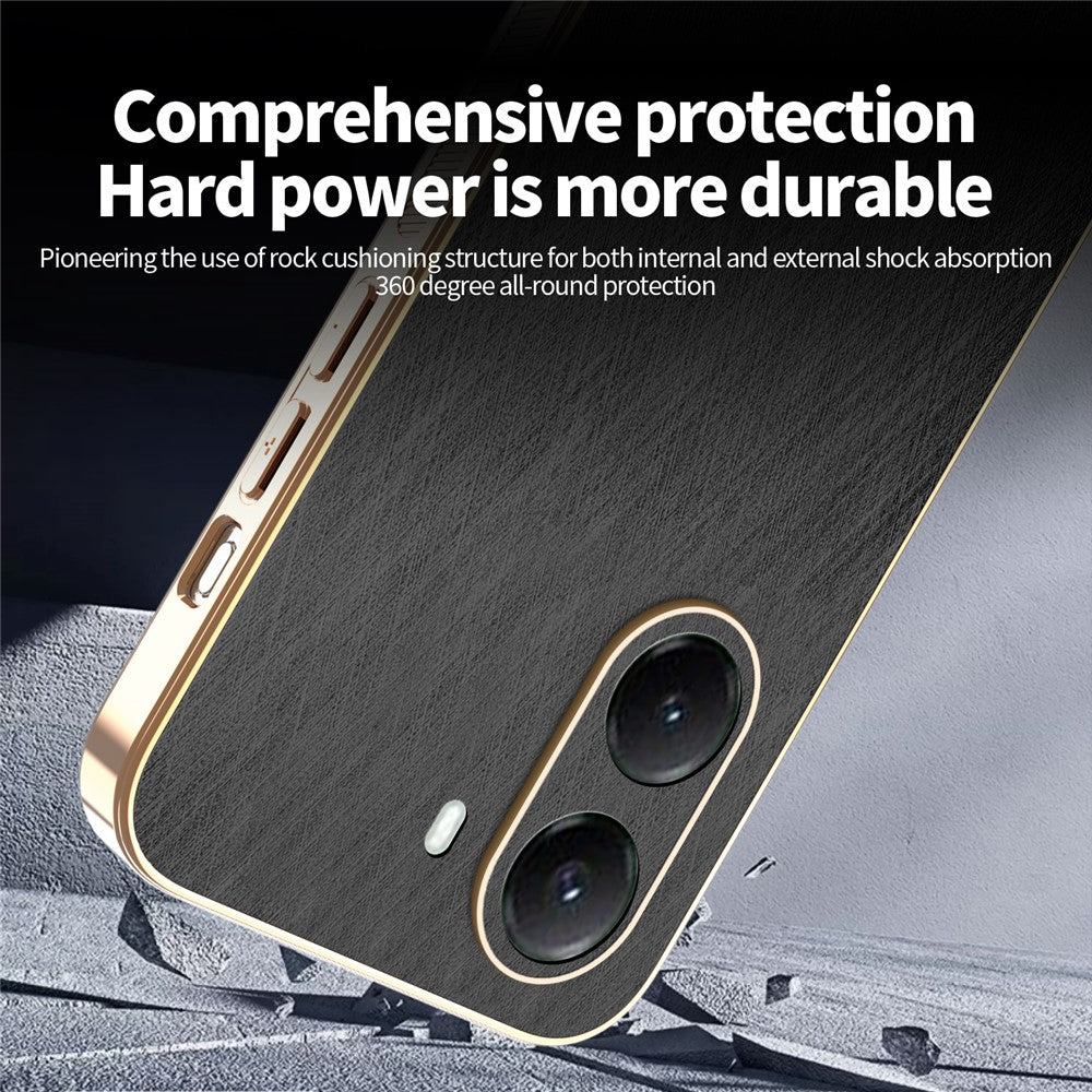 KADEM For Xiaomi Poco X7 Pro 5G Case Electroplating Silk Texture PU + TPU Phone Back Cover