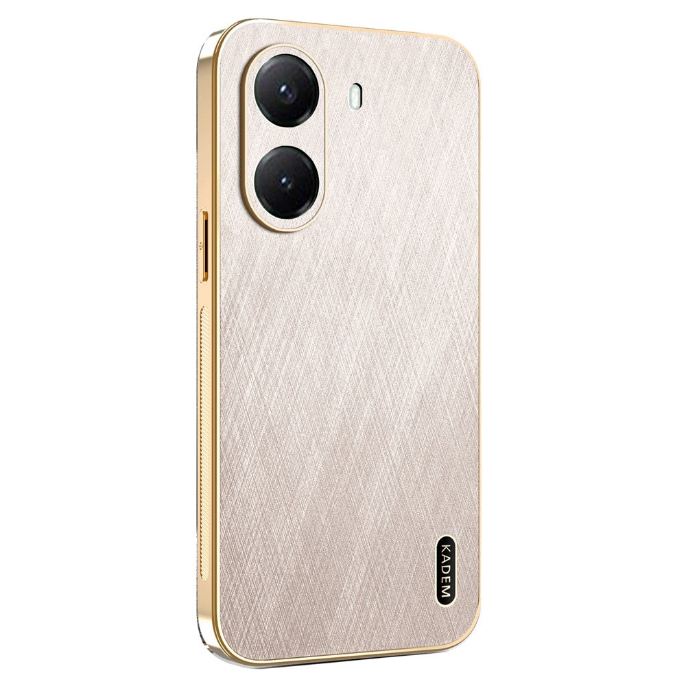 KADEM For Xiaomi Poco X7 Pro 5G Case Electroplating Silk Texture PU + TPU Phone Back Cover