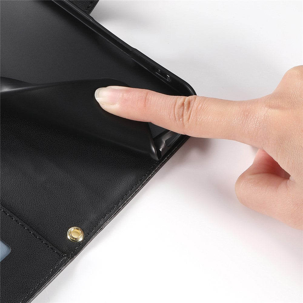 For iPhone 17e / 16e Case Rhombus Stitching Wallet Stand Leather Phone Cover with Long  /  Short Strap