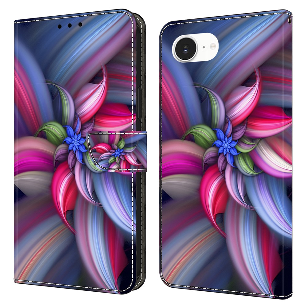 iPhone 16e Wallet-Hülle – Mit 3D-Muster, Kartenfächer & Ständer