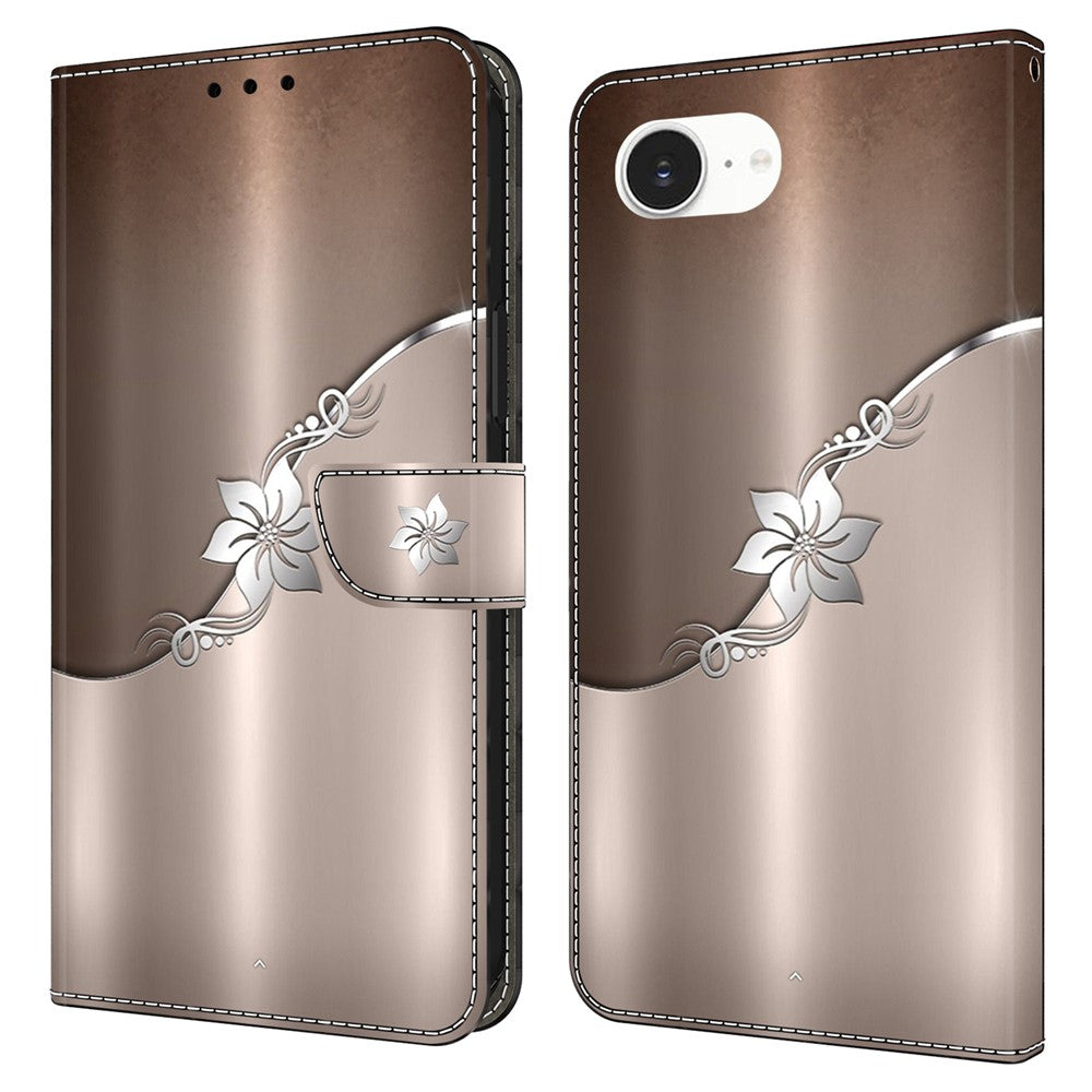 iPhone 16e Wallet-Hülle mit 3D-Muster & Magnetverschluss