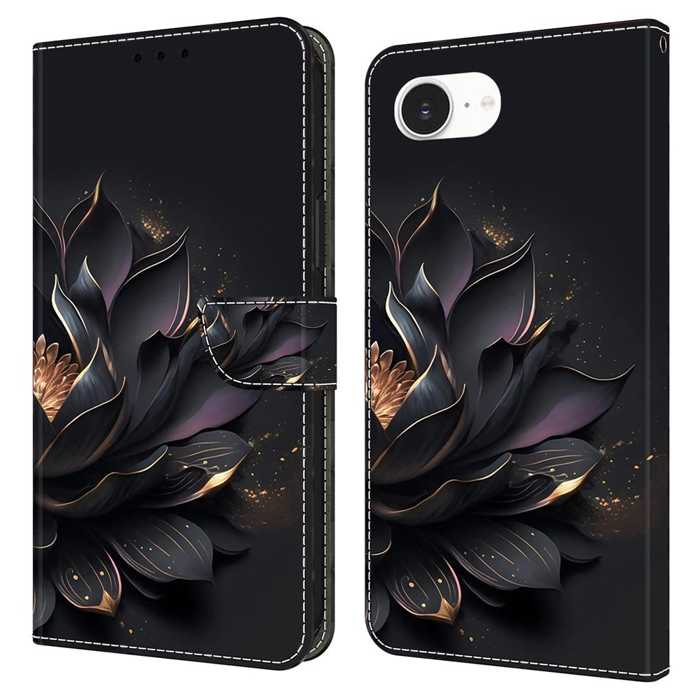 iPhone 16e Wallet-Hülle mit 3D-Muster & Magnetverschluss