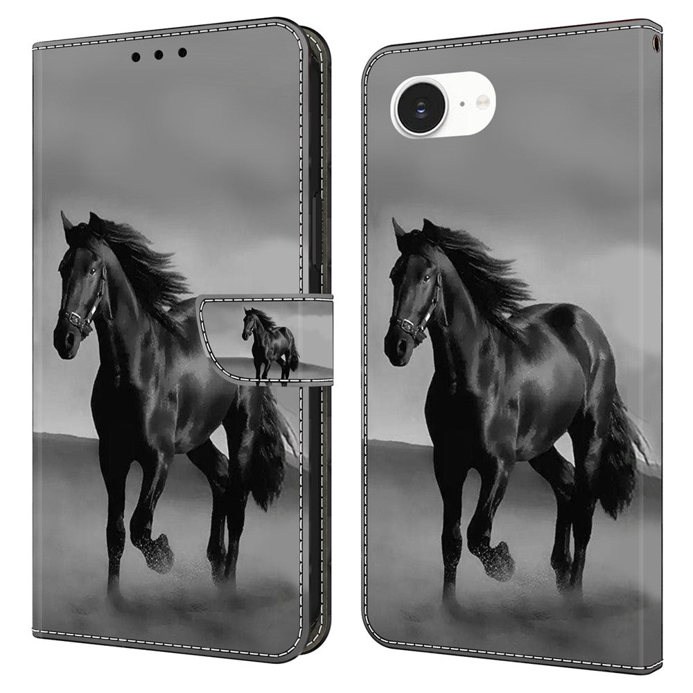 iPhone 16e Wallet-Hülle mit 3D-Muster & Magnetverschluss