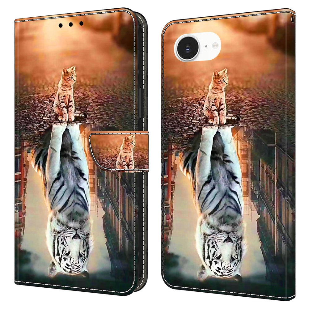 iPhone 16e Wallet-Hülle mit 3D-Muster & Magnetverschluss