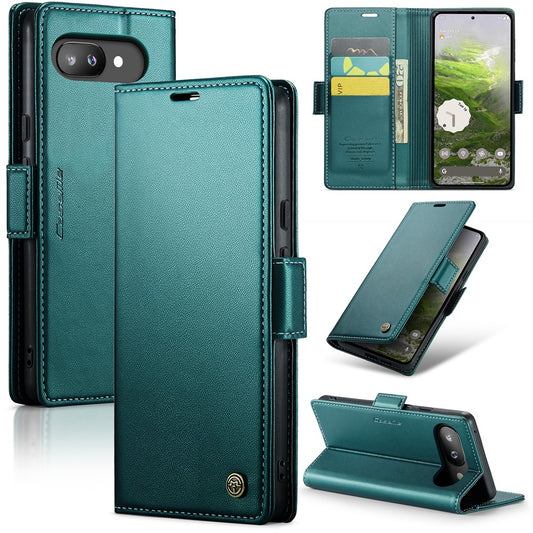 Pixel 9a Glänzende Wallet-Hülle – RFID-Schutz & Ständer