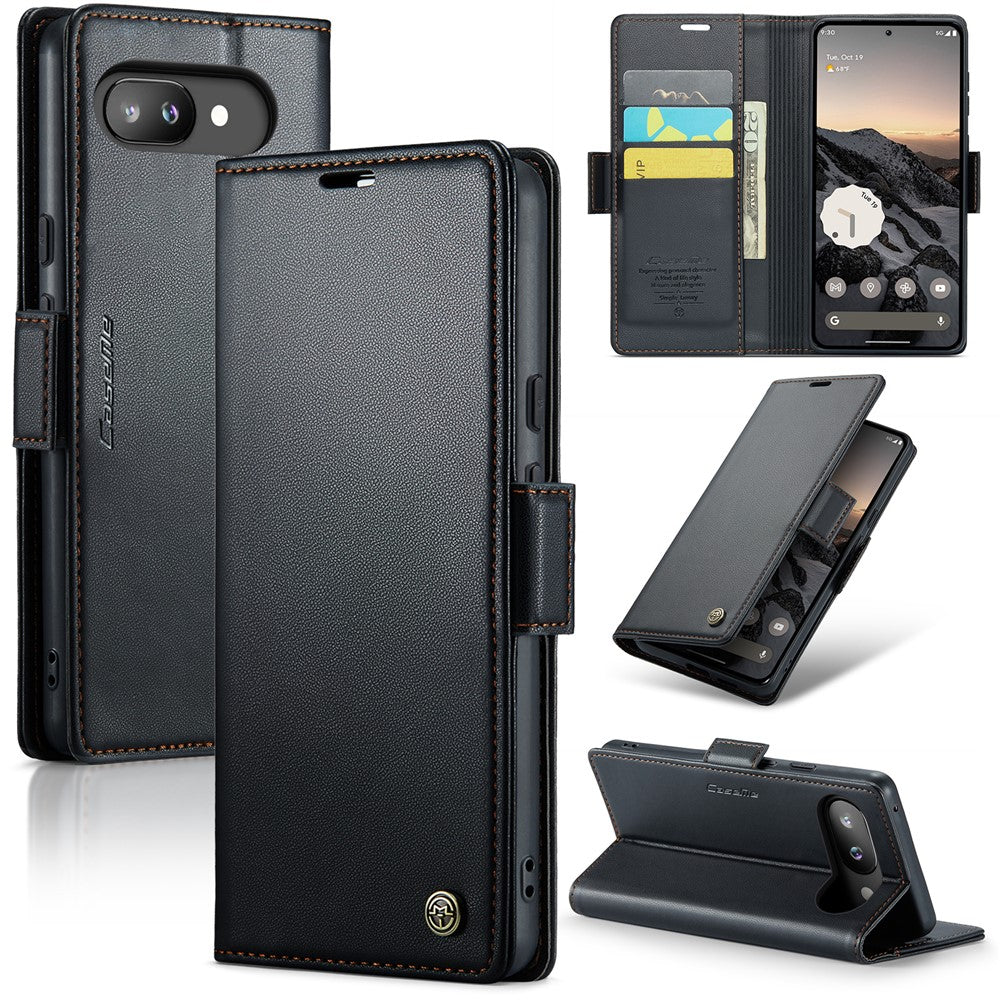Pixel 9a Glänzende Wallet-Hülle – RFID-Schutz & Ständer