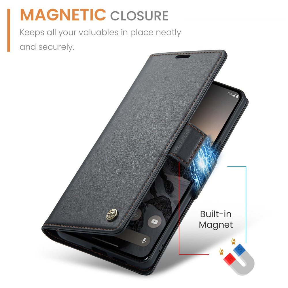 Pixel 9a Glänzende Wallet-Hülle – RFID-Schutz & Ständer