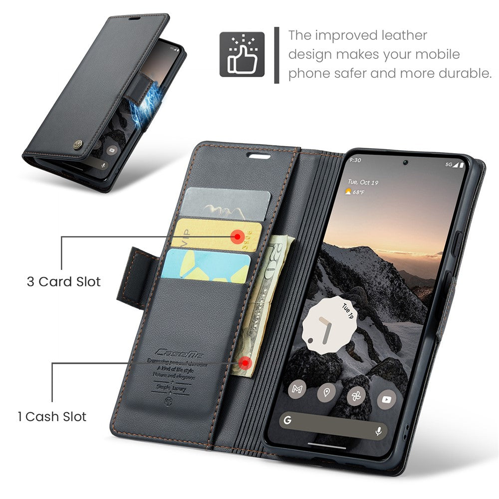 Pixel 9a Glänzende Wallet-Hülle – RFID-Schutz & Ständer