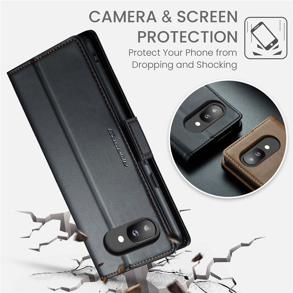 Pixel 9a Glänzende Wallet-Hülle – RFID-Schutz & Ständer