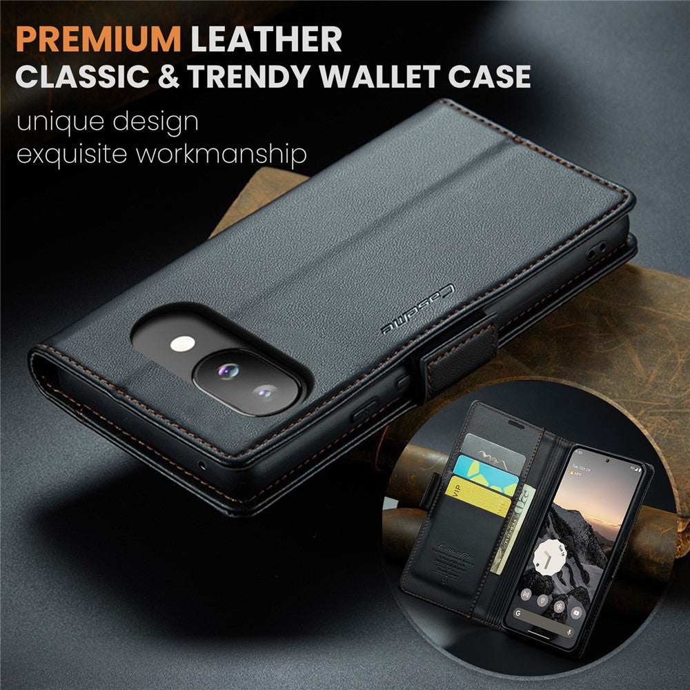 Pixel 9a Glänzende Wallet-Hülle – RFID-Schutz & Ständer