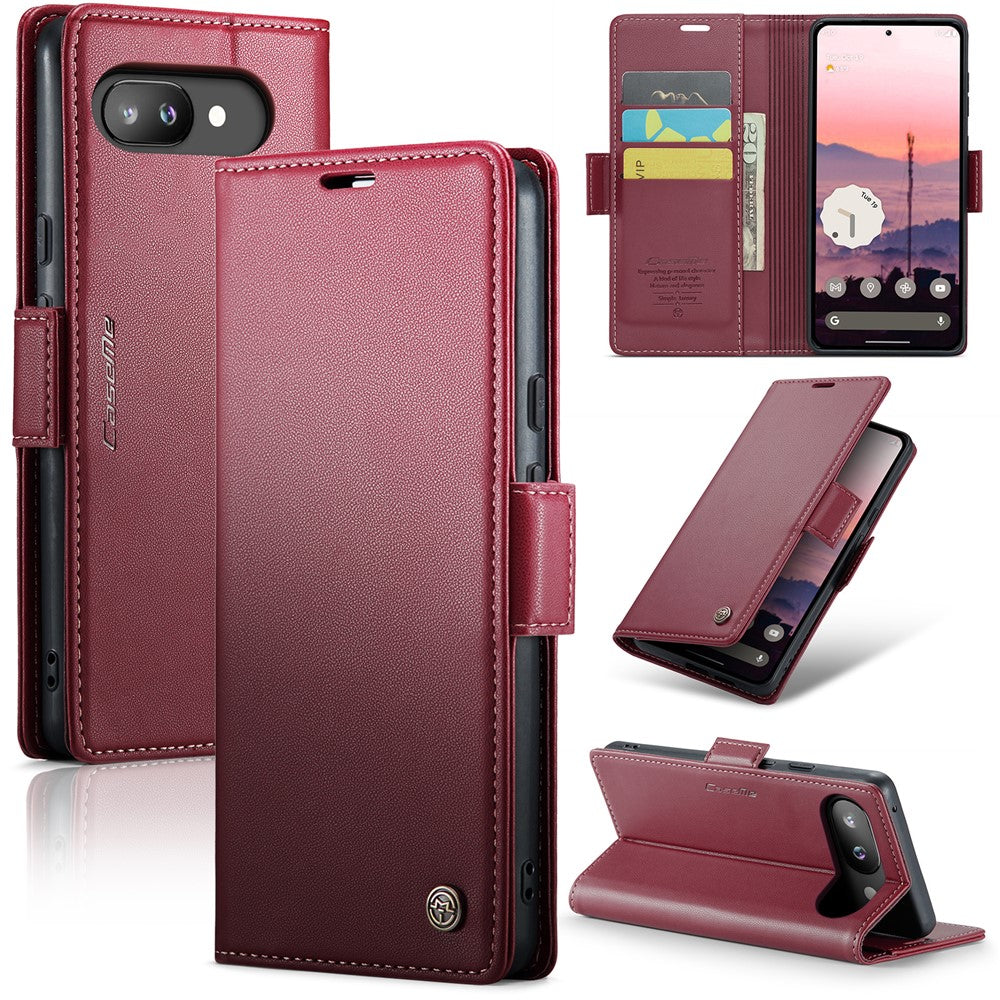 Pixel 9a Glänzende Wallet-Hülle – RFID-Schutz & Ständer
